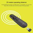 Logitech R500 Laser Presentation Remote Clicker With Dual Connectivity Bluetooth Or Usb For Powerpoint, Keynote, Google Slides, Wireless Presenter