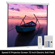 Projector Screen 72 Inch Electric Motorised 6x6 Feet 1:1mw Speed-x