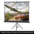Projector Screen 120 Inch Tripod Portable 6x8 Feet 4:3mw Speed-x
