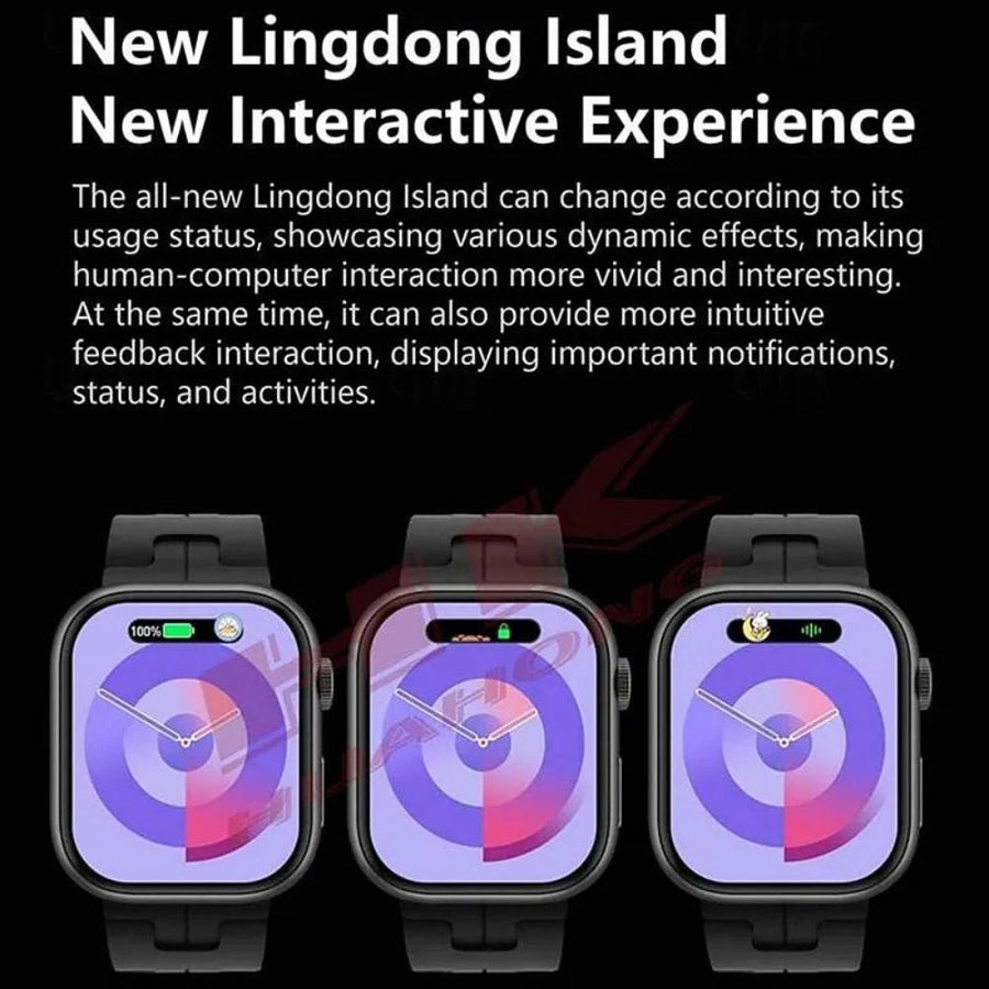 Hk9 Mini 1.75 Inch Smartwatch Fitness Running Watch Bluetooth Ecg+ppg Pedometer Call Reminder Compatible With Wearfit Pro App Android Ios Black