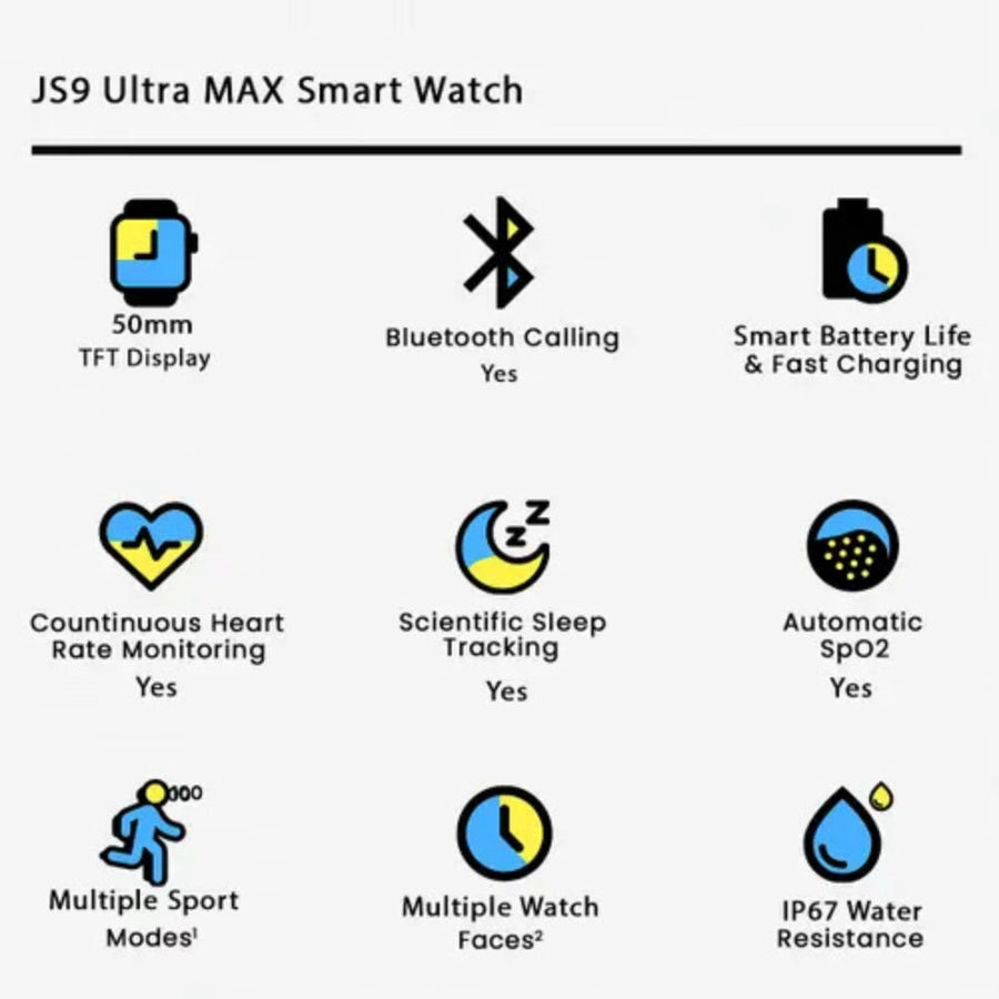 Js9 Ultra Max 2.12 Inch Amoled Screen Smart Watch Ultra 49mm Men Series 8 Nfc Wireless Charging Sports Watch With Wearfifit Pro App (orange)