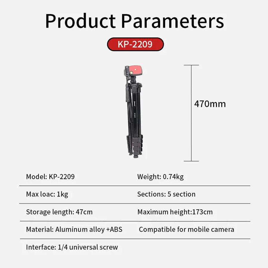 Jmary Kp-2209 1.7m Horizontal Axis Tripod With Extendable Arm
