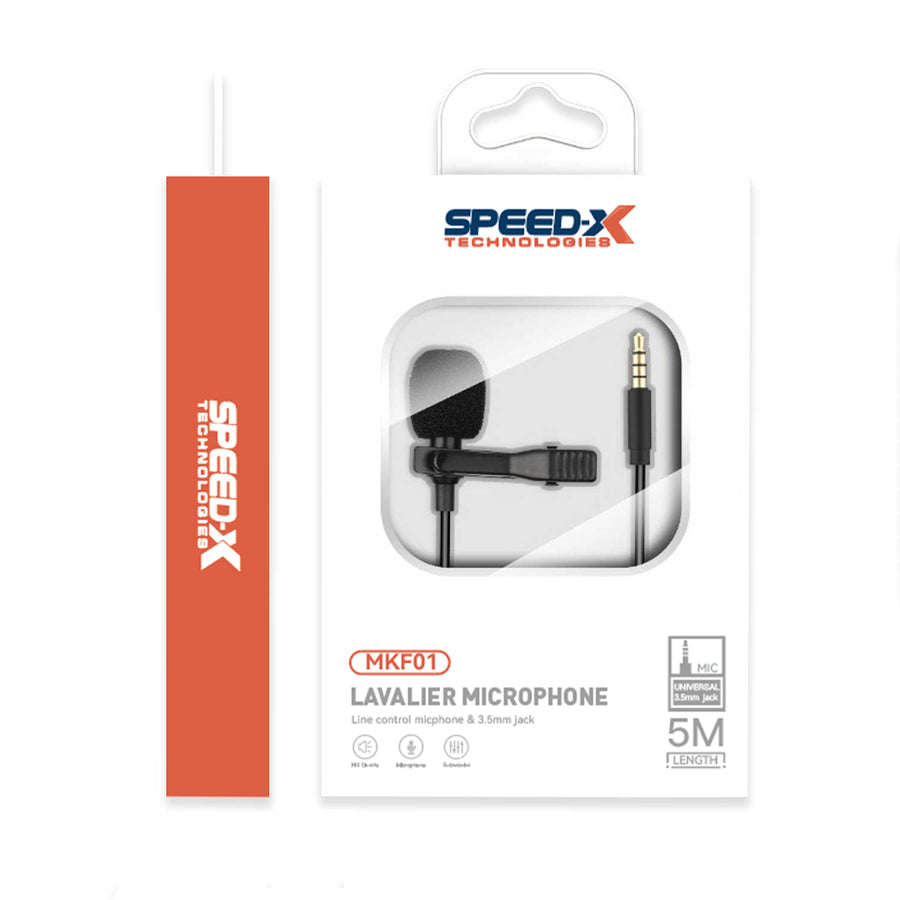 Speed-x Mkf01 5m Lavalier Microphone 3.5mm Jack Good Quality