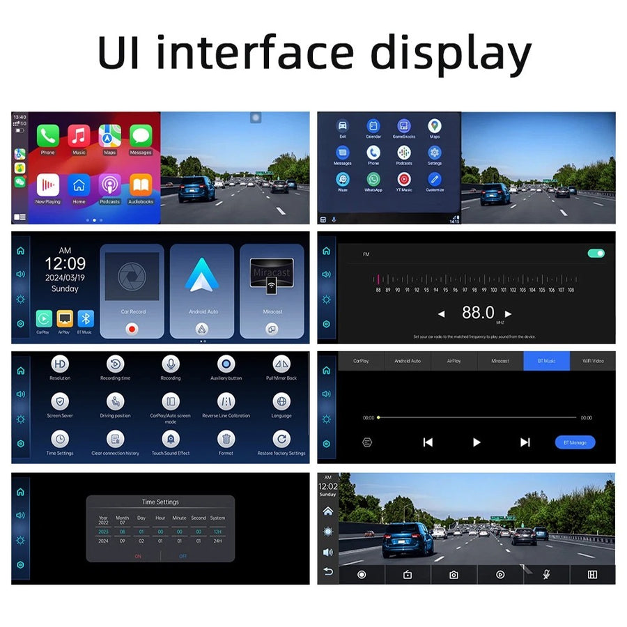 C1 Wireless 10.26 Inch Carplay & Android Auto Screen With 4k Dash Cam & 1080p Backup Camera