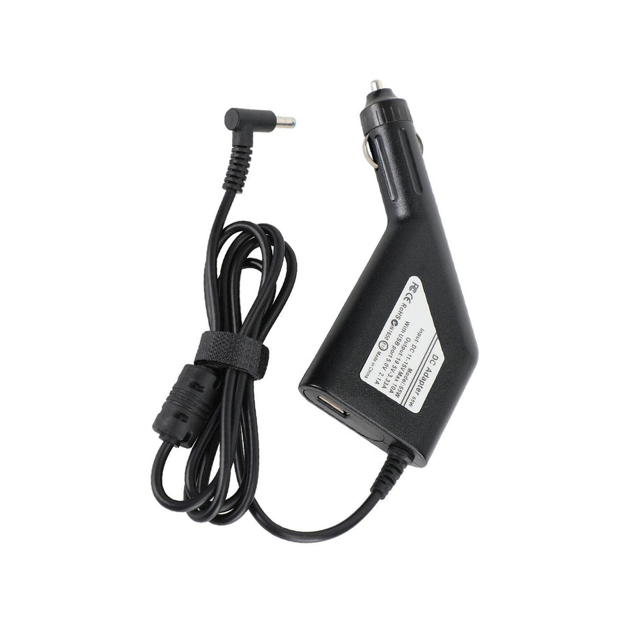 65w Hp Laptop Car Charger 4.5x3.0mm 19.5v 3.33a Blue Pin With Usb Port