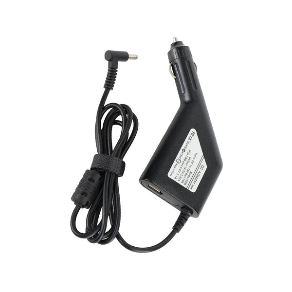 65w Hp Laptop Car Charger 4.5x3.0mm 19.5v 3.33a Blue Pin With Usb Port