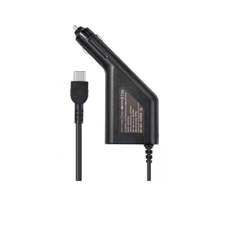 65w Usb-c Universal Laptop Dc Car Charger With Usb Port
