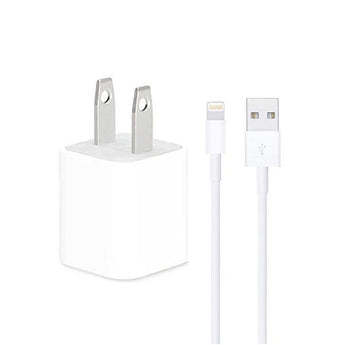 Iphone Usb 5w Power Adaptor Us Pin With Lightning To Usb Cable