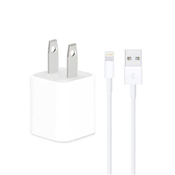 Iphone Usb 5w Power Adaptor Us Pin With Lightning To Usb Cable