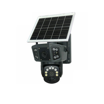Speedx Ca-wc013 Solar Outdoor 8mp Dual Lens Camera Pan Tilt Pir Motion Detection With V380 Pro App