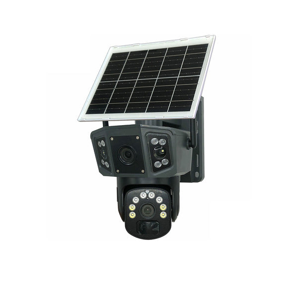 Speedx Ca-wc013 Solar Outdoor 8mp Dual Lens Camera Pan Tilt Pir Motion Detection With V380 Pro App