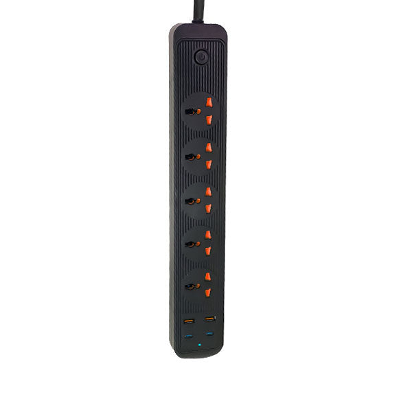 504pu Speed-x Premium Portable Power Strip 5socket+2usb Port+2 Type C Usb Cabel Length 2m