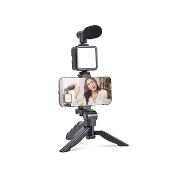 Ay-49 Video Making Kit Vlogging Tripod Triple Band Light