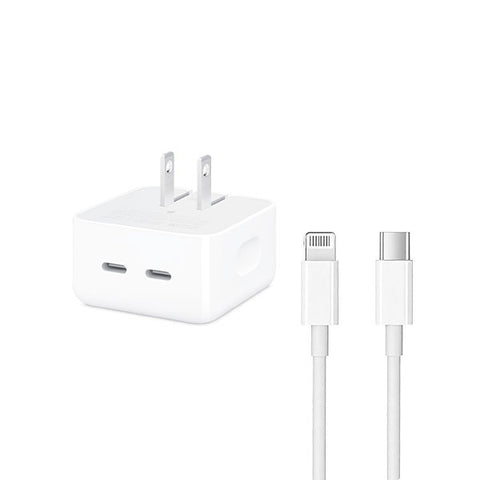 Iphone 14 Pro 2 Pin (us Pin) 50w Usb-c+c Power Adapter With Usb-c To Lightining Cable