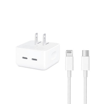 Iphone 14 Pro 2 Pin (us Pin) 50w Usb-c+c Power Adapter With Usb-c To Lightining Cable