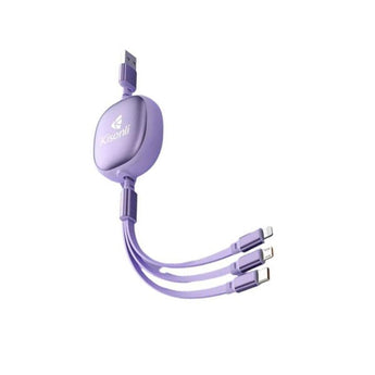 Kisonli 3-in-1 Micro Usb Type-c And Iphone Charger Cable Multiple Usb Ports