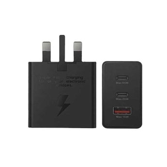 65w Samsung Uk Pin Pd Power Adaptor Trio Usb C X 2ports, Usb-a Port
