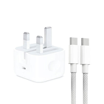 Iphone 15 Pro Max 3 Pin (uk Pin) 35w Usb-c Power Adapter With Usb-c To C Cable (without Packing)