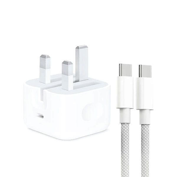 Iphone 15 Pro Max 3 Pin (uk Pin) 35w Usb-c Power Adapter With Usb-c To C Cable (without Packing)