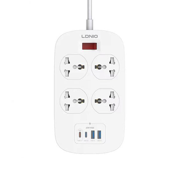 Ldnio Sc4407c 2500w Power Extension 4 Sockets 2 Usb-a + 2 Usb-c 2m