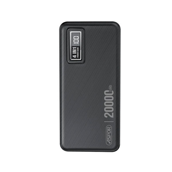 Aspor A301 4 In 1 Power Bank 20000mah With Lcd Digital Display
