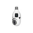 Speed-x Sp-e28-2 Dual Lens Bulb Camera 1080p Wifi Panoramic Night Vision Motion Detection With V380 Pro App