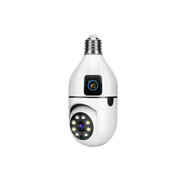 Speed-x Sp-e28-2 Dual Lens Bulb Camera 1080p Wifi Panoramic Night Vision Motion Detection With V380 Pro App