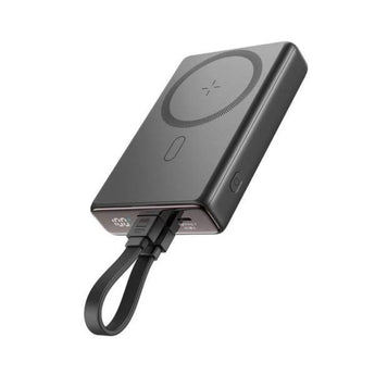 Joyroom Jr-pbm01 20w Wireless Power Bank 10000mah With Built-in Cable&kickstand Black