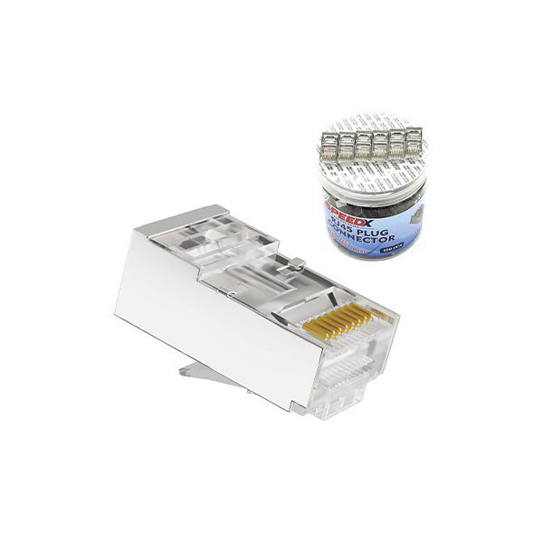 Speedx Cat6 Rj45 (fu) Ftp/stp Connector 100pcs (bottle Pack)
