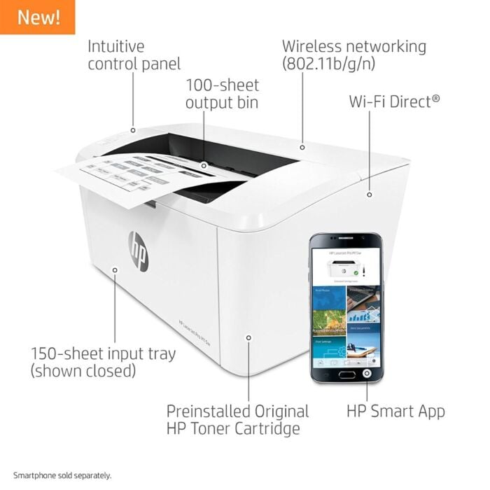 HP Laserjet Pro M15W Monochrome Black & White Printer (NEW)