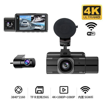 F6 3-CHANNELS WIFI 4K ULTRA HD DASHCAM 5G WIFI6 WITH GPS COMPATIBILITY