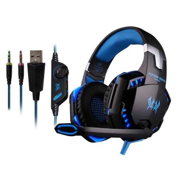 KOTION EACH-G2000 STEREO GAMING HEADSET DEEP BASS COMPUTER GAMING WIRED HEADPHONE WITH LED LIGHT &amp; MIC