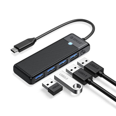 ORICO TYPE-C TO USB HUB 3.0 4 PORTS PAPW4A-C3-015-BK-EP BLACK COLOR