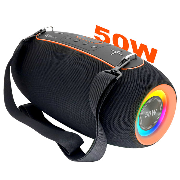 Kisonli K8 50W（30W*1+10W*2) BT/USB/TF/AUX/TWS/RGB/EQ Deep Bass Subwoofer Large Speaker