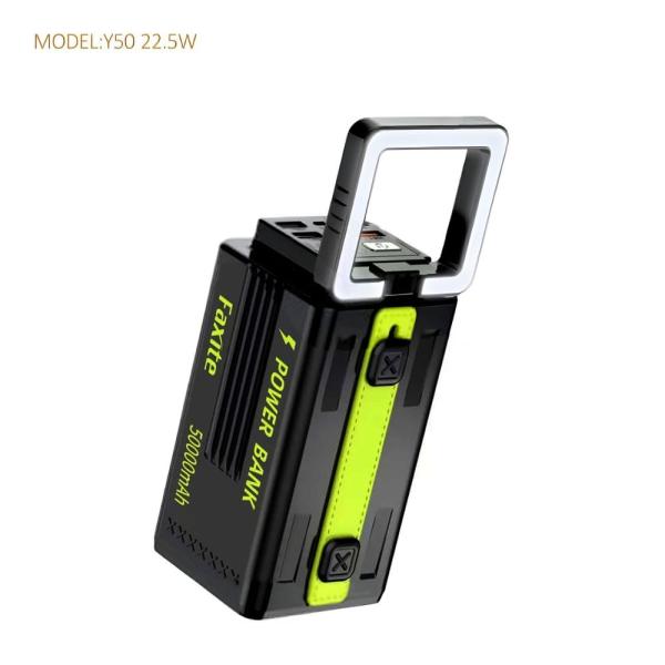 FAXITE Y50 50000MAH 22.5W FAST CHARGING PORTABLE POWER BANK WITH LED LIGHT BLACK