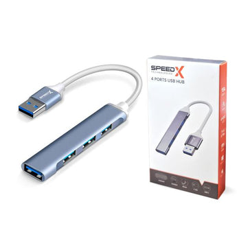 SPEEDX (SP-U42) 4 PORT USB HUB 3.0 ALUMINUM ALLOY ULTRA SLIM