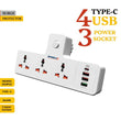 New 304PUC Speed-X Premium Portable Power Strip 3socket+3usb+1TYPE-C Port