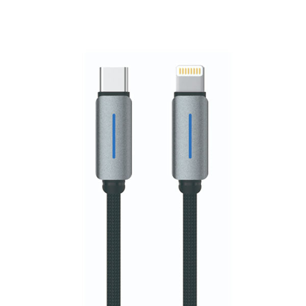 Logilink Type C To Lightning Nylon Fast Charging Data Cable With Light 1m (1 Year Warranty) Black