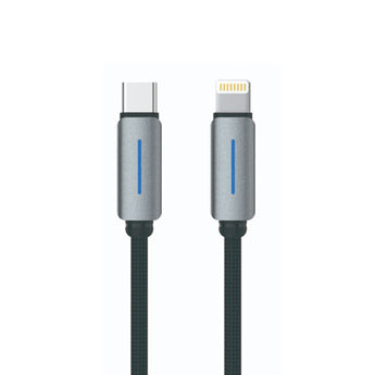 Logilink Type C To Lightning Nylon Fast Charging Data Cable With Light 1m (1 Year Warranty) Black
