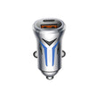 Remax Cc06 36w Dual-port Zinc Alloy Fast Car Charger With Led Light
