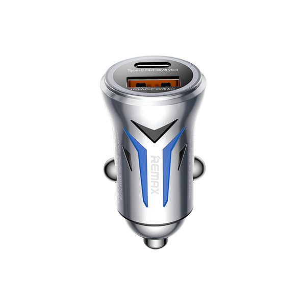 Remax Cc06 36w Dual-port Zinc Alloy Fast Car Charger With Led Light